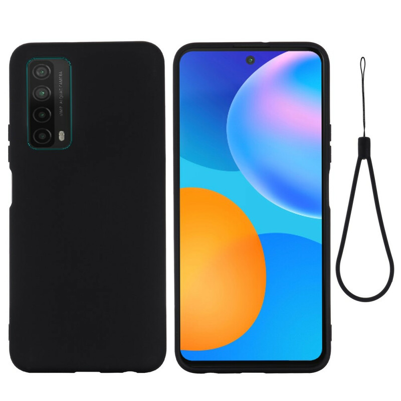 Huawei P smart 2021 Liquid Silicone Hoesje Met Koord