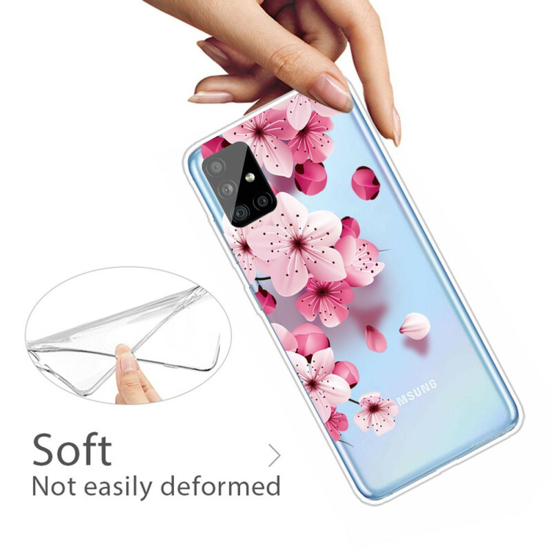 Samsung Galaxy A51 Kleine Roze Bloemen Hoesje