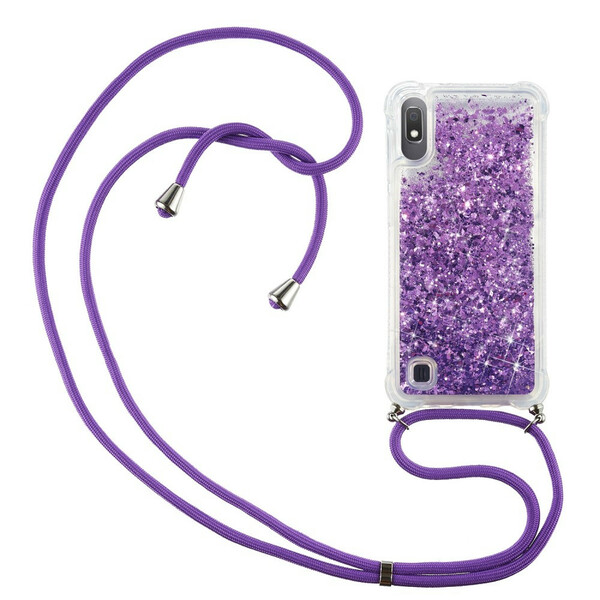 Samsung Galaxy A10 Glitter Hoesje met Lanyard