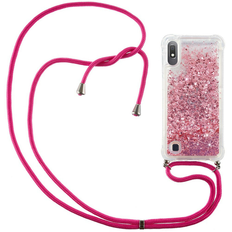 Samsung Galaxy A10 Glitter Hoesje met Lanyard