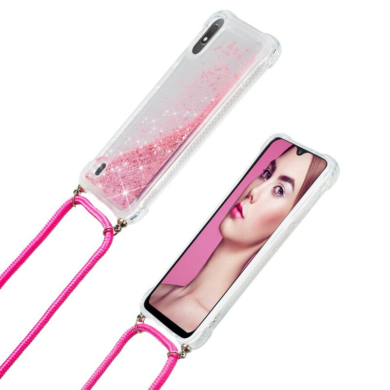 Samsung Galaxy A10 Glitter Hoesje met Lanyard