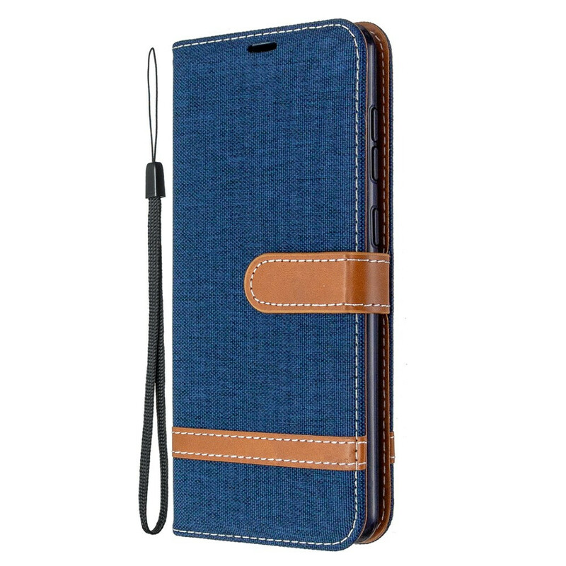 Samsung Galaxy A31 stof en leer effect case met riem