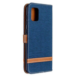 Samsung Galaxy A31 stof en leer effect case met riem