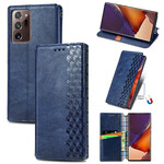 Flip cover Samsung Galaxy Note 20 Ultra Lederen Band Diamant Effect