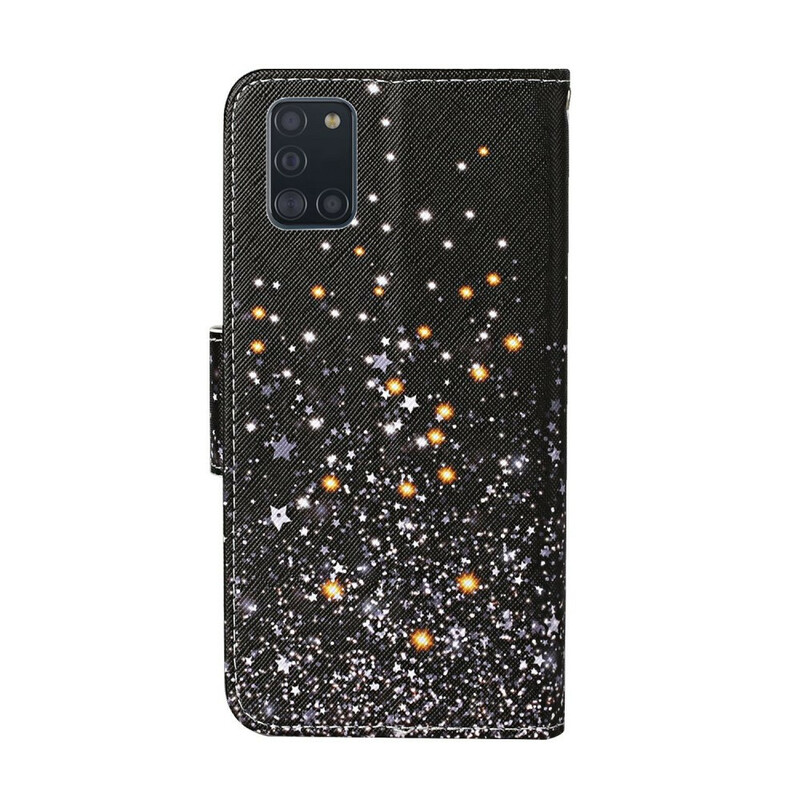 Samsung Galaxy A31 Ster en Glitter Hoesje met Koord
