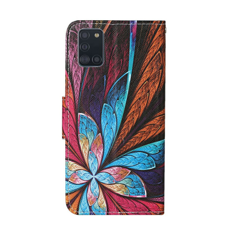 Samsung Galaxy A31 Hoesje Gekleurde Bladeren met Koord