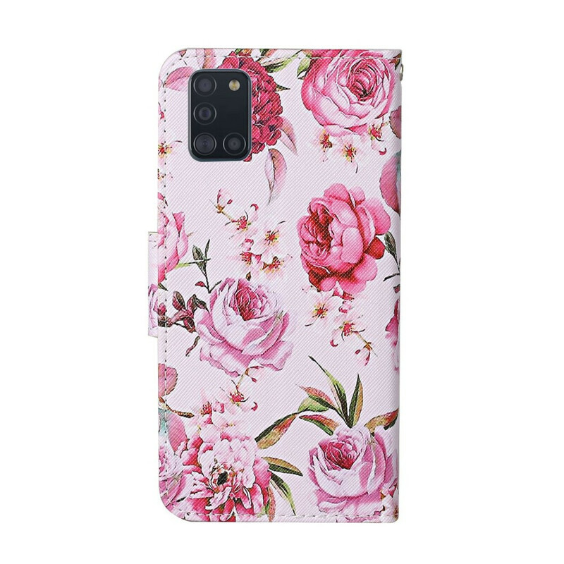 Samsung Galaxy A31 Hoesje Magistraal Bloemen met Koord