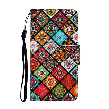 Samsung Galaxy A31 Patchwork Mandala's Hoesje met Koord