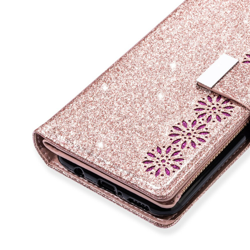 Samsung Galaxy A31 Glitter Portemonnee Zip Case