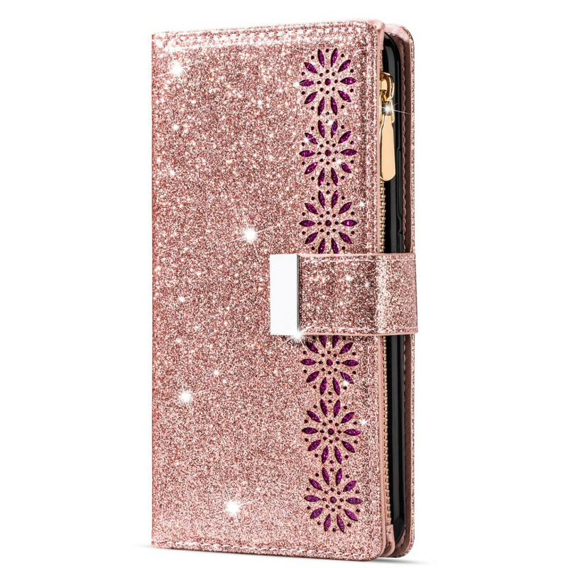 Samsung Galaxy A31 Glitter Portemonnee Zip Case