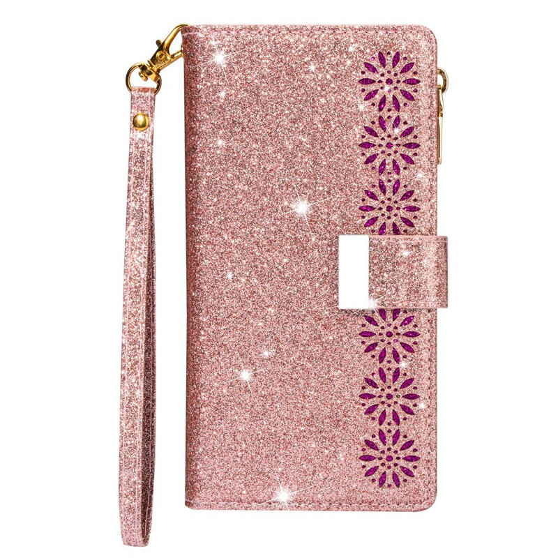Samsung Galaxy A31 Glitter Portemonnee Zip Case