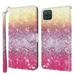 Samsung Galaxy A12 Gradient Glitter Hoesje Magenta's