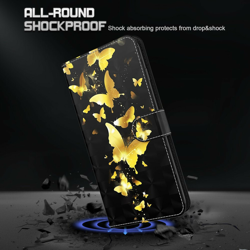 Samsung Galaxy A12 Geel Vlinders Hoesje