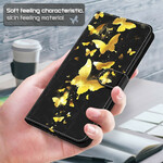 Samsung Galaxy A12 Geel Vlinders Hoesje