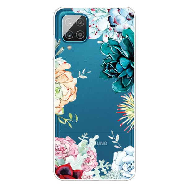 Samsung Galaxy A12 helder aquarel bloem case