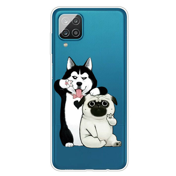 Samsung Galaxy A12 Grappige Honden Hoesje