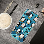 Samsung Galaxy A12 Pinguïns en Vissen Hoesje