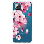 Samsung Galaxy A12 Kleine Roze Bloemen Hoesje