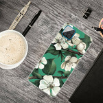 Samsung Galaxy A12 Cover Geschilderd Witte Bloemen