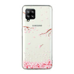 Samsung Galaxy A12 bloemblaadjes en kat cover