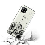 Samsung Galaxy A12 Clear Case Zwart Paardebloem