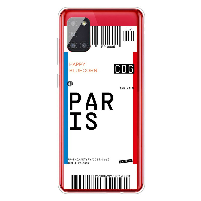 Samsung Galaxy A51 Boarding Pass naar Parijs Hoesje
