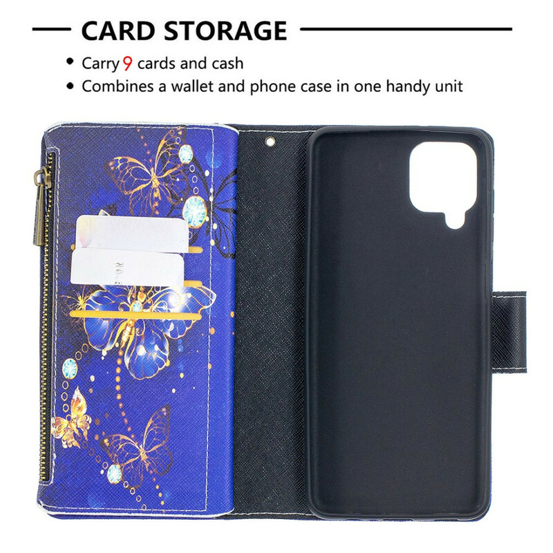 Samsung Galaxy A12 hoesje met vlinder ritsvak