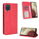 Flip cover Samsung Galaxy A12 leer effect vintage stijlvol