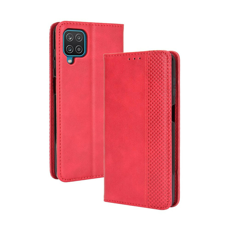 Flip cover Samsung Galaxy A12 leer effect vintage stijlvol