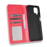 Flip cover Samsung Galaxy A12 leer effect vintage stijlvol