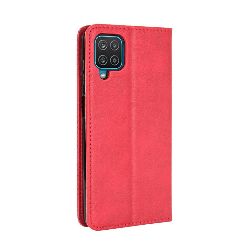 Flip cover Samsung Galaxy A12 leer effect vintage stijlvol