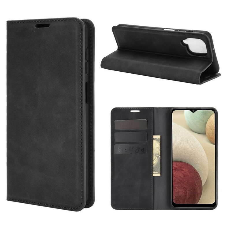 Flip cover Samsung Galaxy A12 Zacht Leder Effect Flip cover Samsung Galaxy A12 Zacht Leder Effect