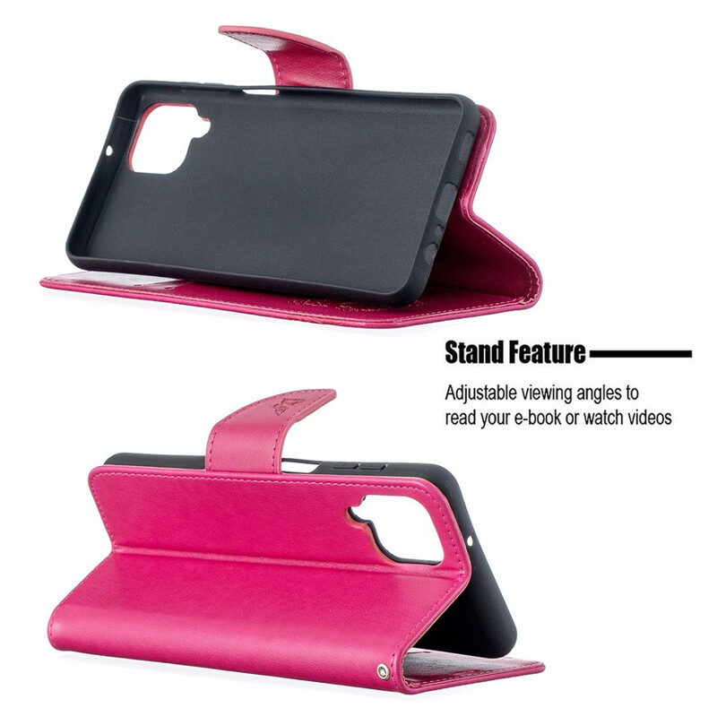 Samsung Galaxy A12 Hoesje Vlinders in de Vlucht met Koord