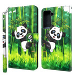 Samsung Galaxy S21 5G Panda en Bamboe Hoesje