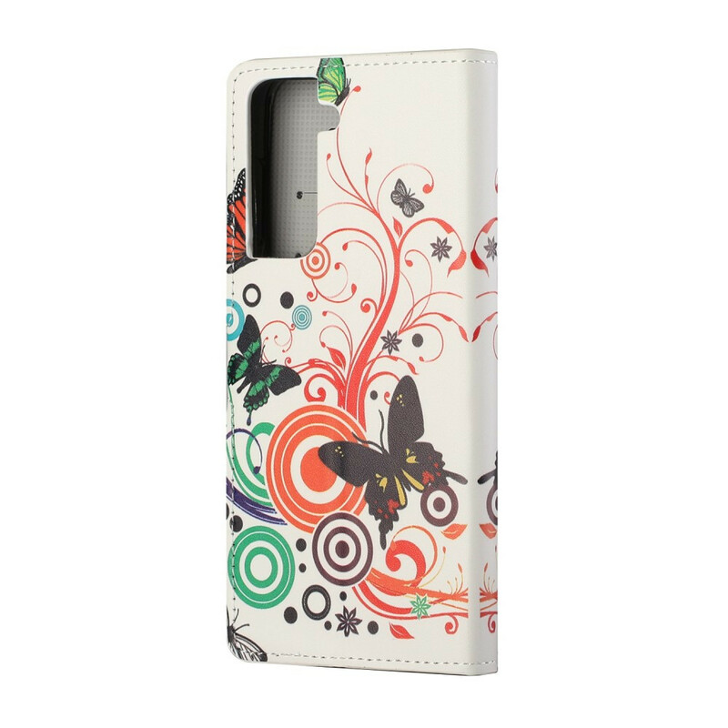 Samsung Galaxy S21 5G Hoesje Vlinders en Bloemen