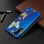 Flip Cover Samsung Galaxy S21 5G Gekleurde Vlinders