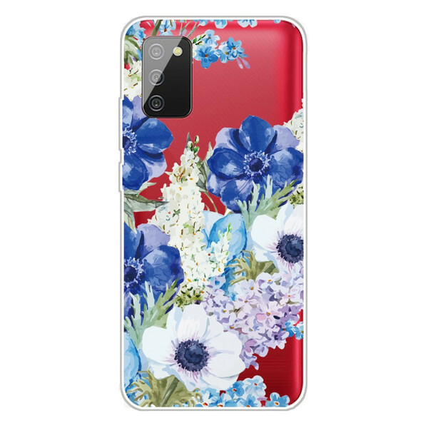 Samsung Galaxy A02s duidelijk aquarel bloem geval