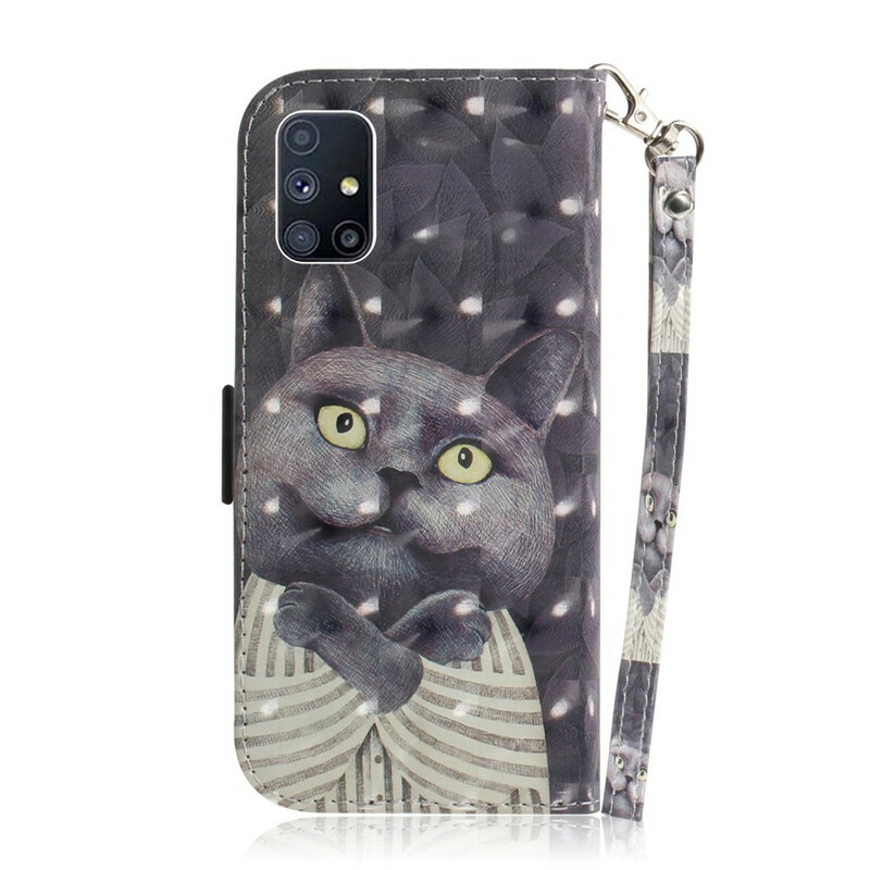 Samsung Galaxy M51 Cat Grijs Koord Hoesje