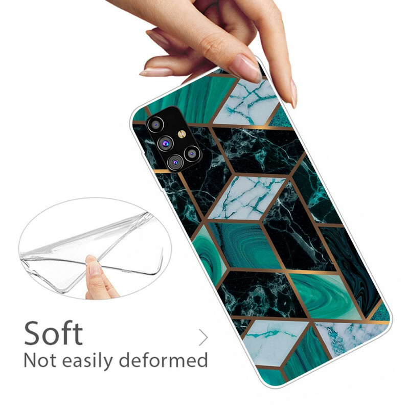Samsung Galaxy M51 Geometrisch Marmer Hoesje