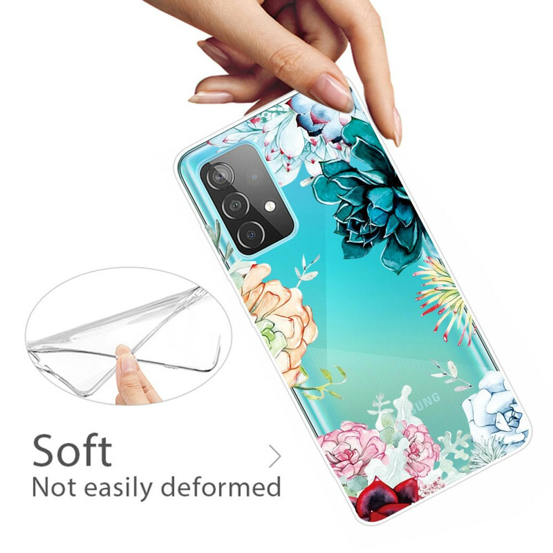 Samsung Galaxy A72 5G helder aquarel bloem case