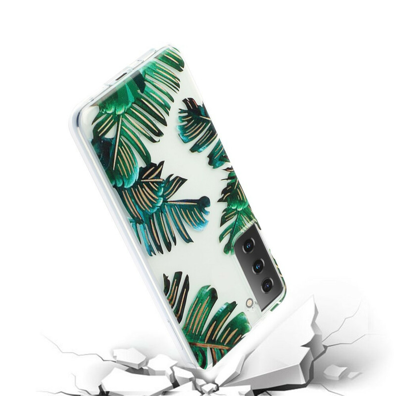 Samsung Galaxy S21 Plus 5G duidelijk geval Groene Bladeren