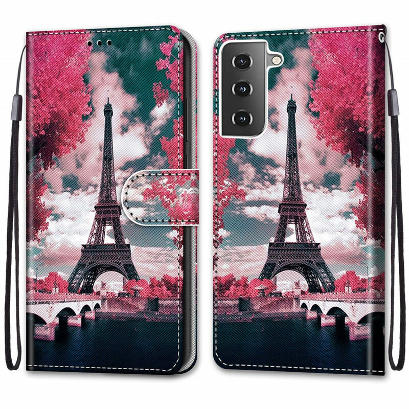 Samsung Galaxy S21 Plus 5G Hoesje Parijs in Bloemen