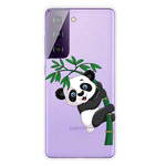 Samsung Galaxy S21 5G Panda Hoesje Op Bamboe