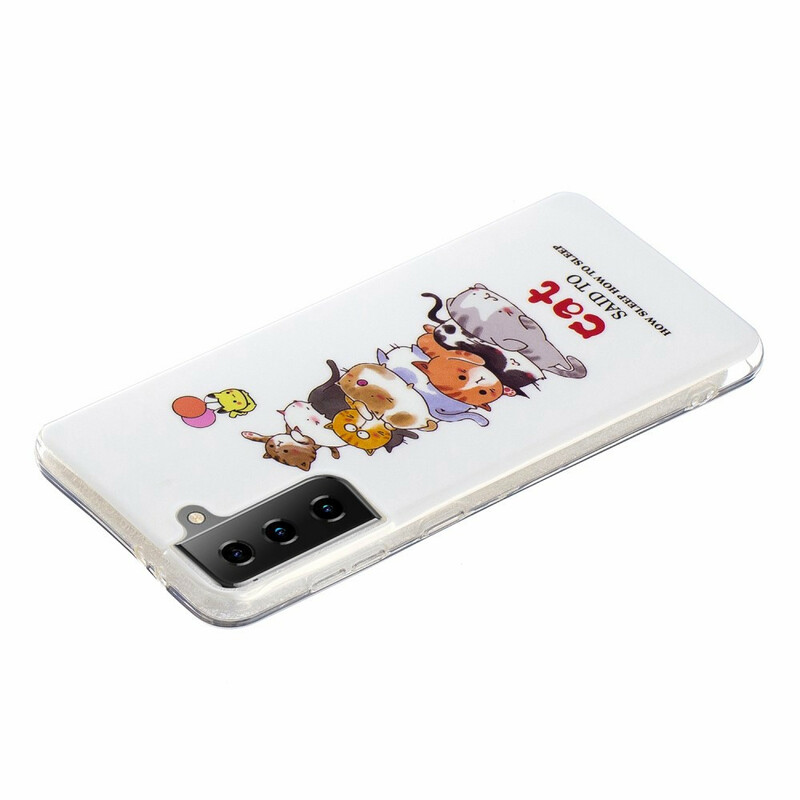 Samsung Galaxy S21 5G Katten Fluoriserend Hoesje