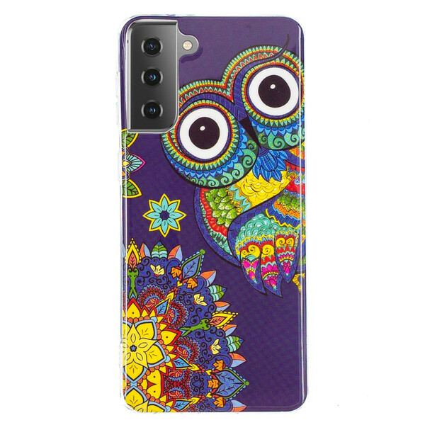 Samsung Galaxy S21 5G Uil Hoesje Fluorescerende Mandala