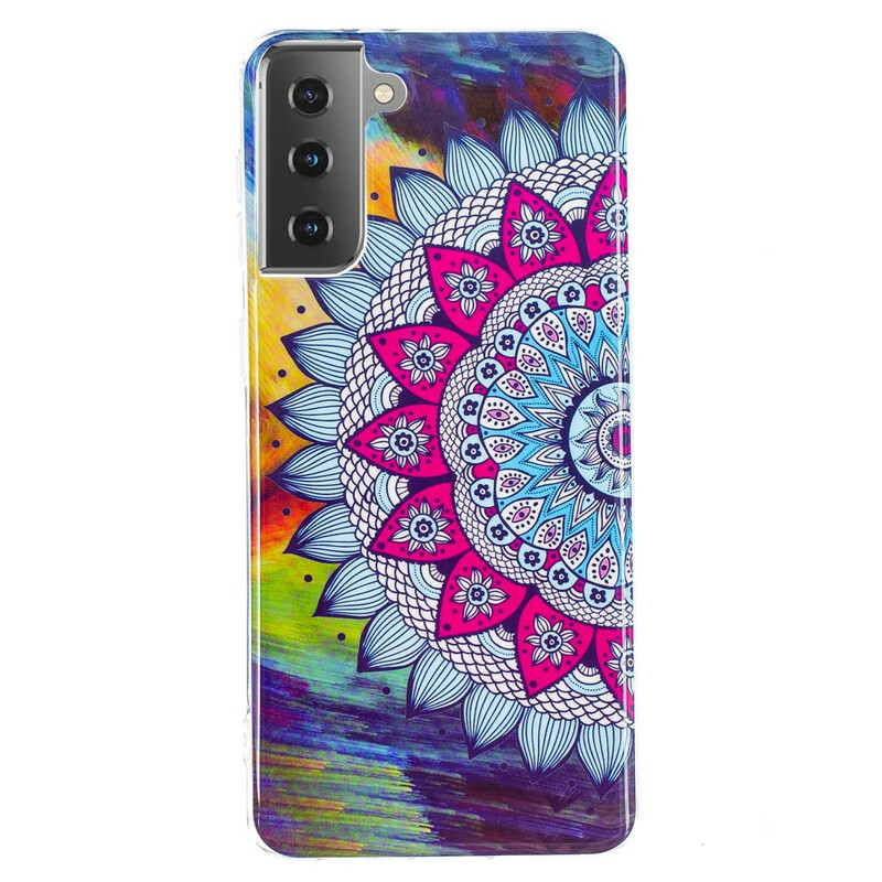 Samsung Galaxy S21 5G Mandala Kleurrijke Fluorescerende Hoesje