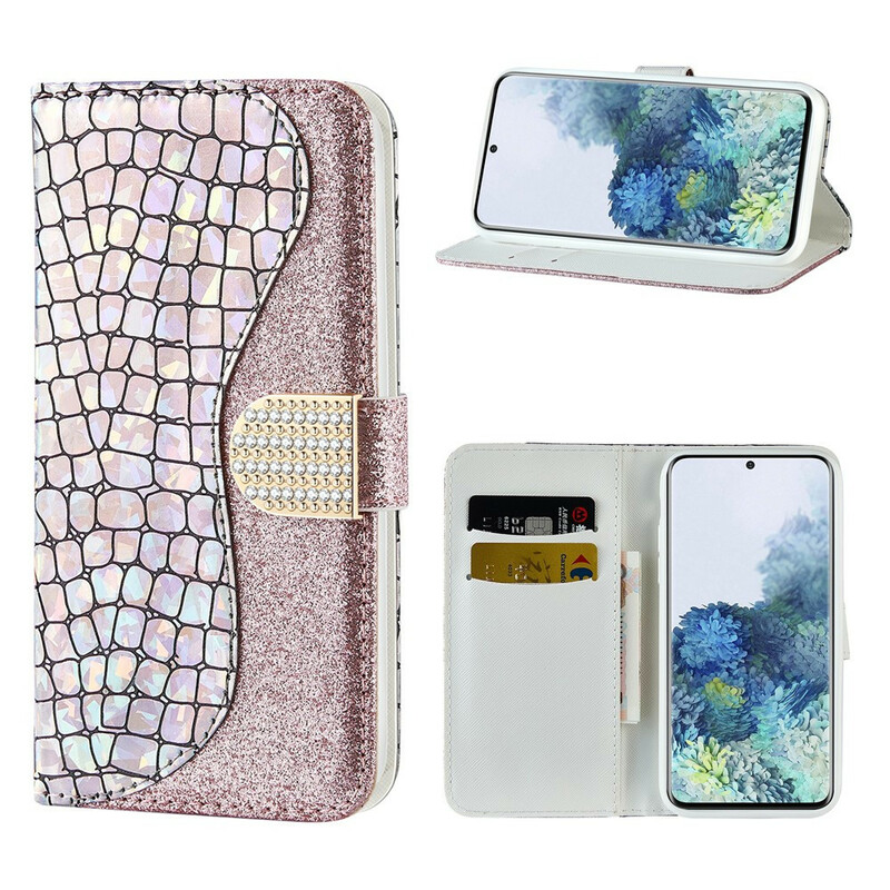 Samsung Galaxy S21 5G Croco Diamant Hoesje