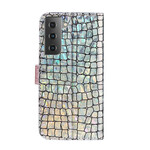 Samsung Galaxy S21 5G Croco Diamant Hoesje