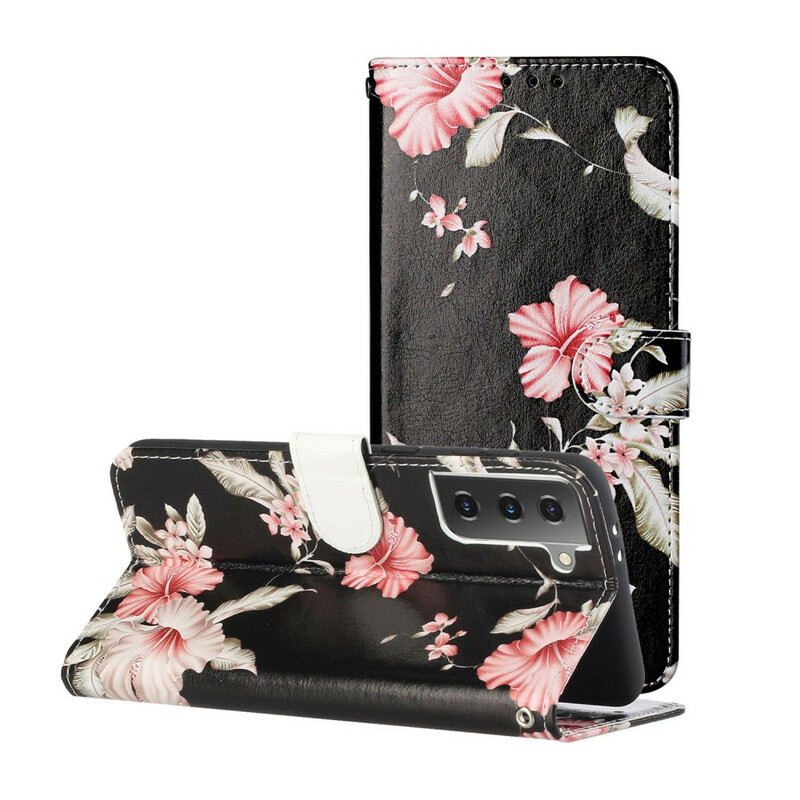 Samsung Galaxy S21 5G hoesje met bloemen