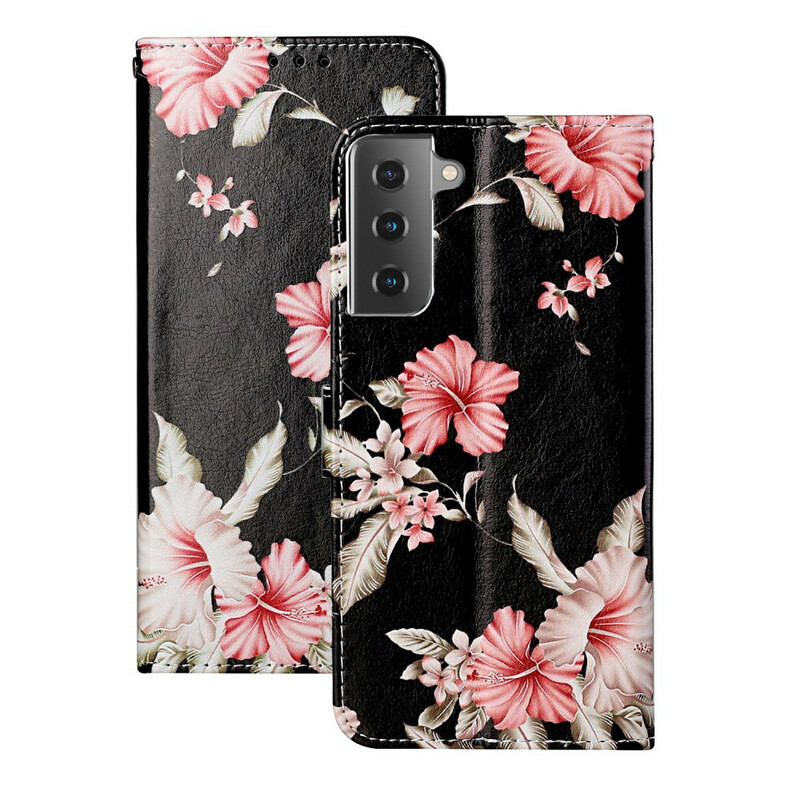 Samsung Galaxy S21 5G hoesje met bloemen